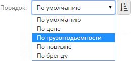Сортировка товаров