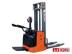 Высотный электроштабелер 1500 кг с платформой и мачтой 5 метра GROS MB1550LC Li-ion (завод MIMA)