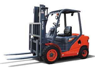 Дизельный вилочный погрузчик 2 тонны GROS LG20DT (завод LONKING, двигатель XINCHAI)