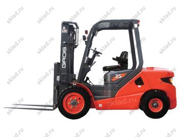Дизельный вилочный погрузчик 3.5 тонны GROS LG35DT (завод LONKING, двигатель XINCHAI)