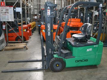 Трехопорный электрический погрузчик 1.6 тонн GROS LG16BE-Li (аккумулятор Li-ion, завод LONKING)