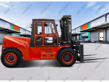 Дизельный вилочный погрузчик 12 тонн GROS LG120DT (завод LONKING, двигатель CUMMINS)