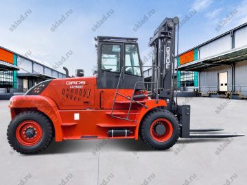 Дизельный вилочный погрузчик 16 тонн GROS LG160DT, центр тяжести 1200 мм (завод LONKING, двигатель CUMMINS)