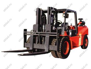 Дизельный вилочный погрузчик 8 тонн GROS LG80DTB низкорамный (завод LONKING, двигатель ISUZU)