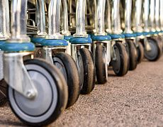 Колесные опоры для покупательских магазинных тележек