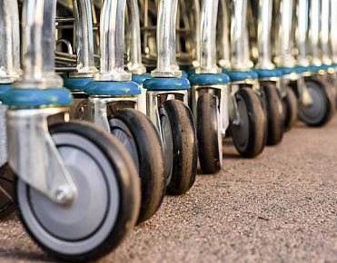 Колесные опоры для покупательских магазинных тележек