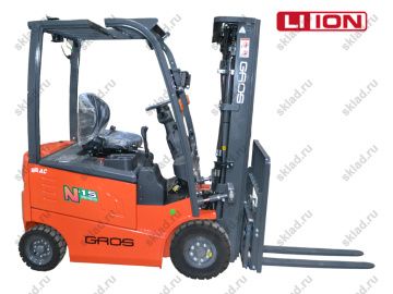 Электропогрузчик вилочный 1500 кг GROS LG15B (аккумулятор Li-ion, завод LONKING)