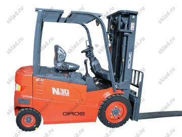 Электрический вилочный погрузчик 3 тонны GROS LG30B (завод LONKING)