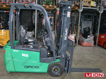 Электропогрузчик вилочный трехопорный 1.75 тонн GROS LG18BE Li-ion (завод LONKING)