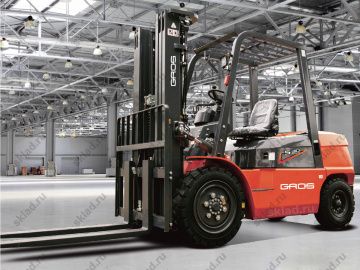 Дизельный вилочный погрузчик 3.5 тонны GROS LG35DT, 5 серия (завод LONKING, двигатель XINCHAI)