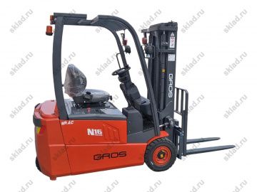Трехопорный электрический погрузчик 1.6 тонн GROS LG16BE (завод LONKING)
