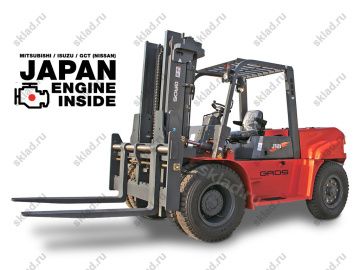 Дизельный вилочный погрузчик 8.5 тонн GROS LG85DT (завод LONKING, двигатель ISUZU)
