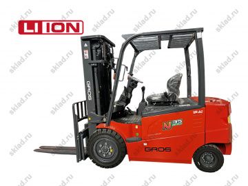 Электропогрузчик вилочный 3.5 тонны GROS LG35B-Li (батарея Li-ion, завод LONKING)