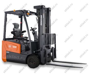 Трёхопорный электрический погрузчик Doosan B15T-7 грузоподъёмностью 1,5 тонны
