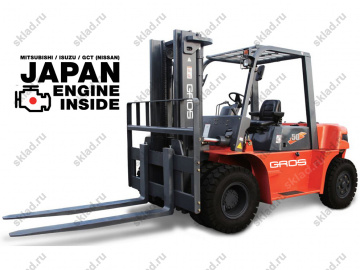 Дизельный вилочный погрузчик 5 тонн GROS LG50DT (завод LONKING, двигатель MITSUBISHI)